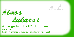 almos lukacsi business card